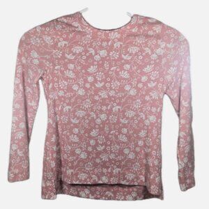 Croft&Barrow Women Long Sleeve Shirt Size PXS,Pink Floral Soft Light Sweater Top